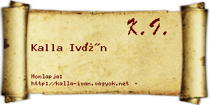 Kalla Iván névjegykártya