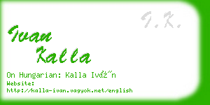 ivan kalla business card